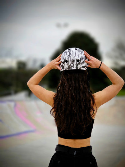 S1 Lifer Helmet - Black White Glitter - Bomba Hache Collab