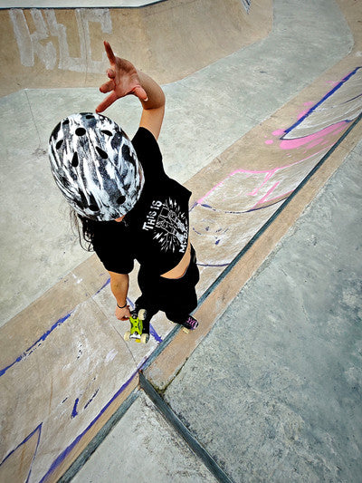 S1 Lifer Helmet - Black White Glitter - Bomba Hache Collab
