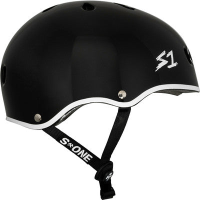 S1 Lifer Helmet - Black Gloss W/ White Outline - GAVO Collab