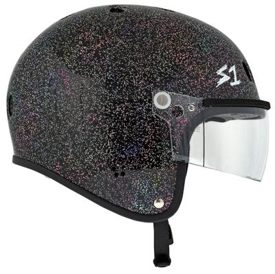 S1 Retro Lifer E-Helmet - Black Gloss Glitter
