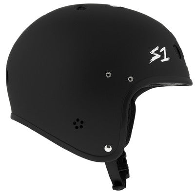 S1 Retro Lifer E-Helmet  - BLACK MATTE W/ CHECKERS