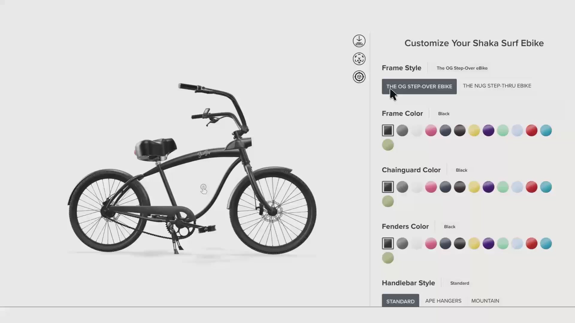 Load video: Shaka Surf Bikes Customizer Demo