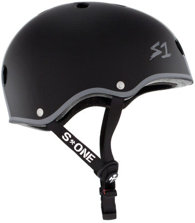 S1 Lifer Helmet - Black Matte W/ Red & Grey Stripes - Eddie Elguera