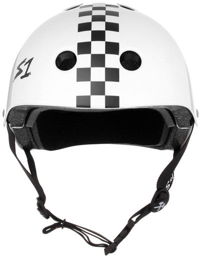 S1 Lifer Helmet - White Gloss W/ Checkers