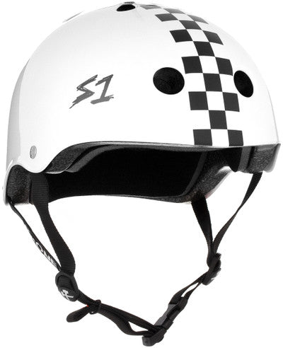 S1 Lifer Helmet - White Gloss W/ Checkers